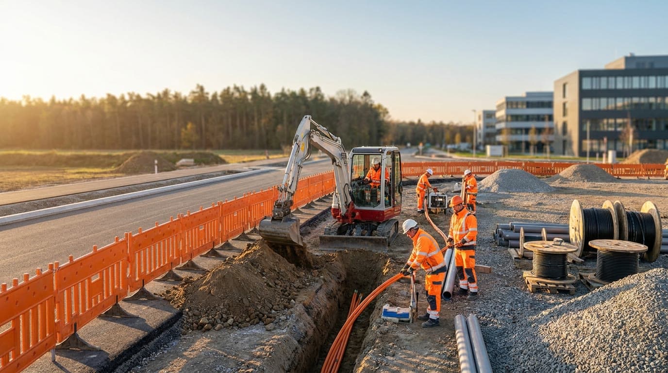 Tiefbau und Glasfaserarbeiten